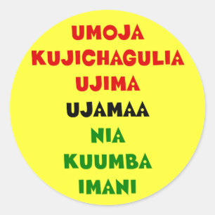 7 Principles of Kwanzaa Classic Round Sticker