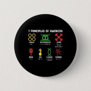 7 Principles Of Kwanzaa Happy Kwanzaa African Amer 6 Cm Round Badge