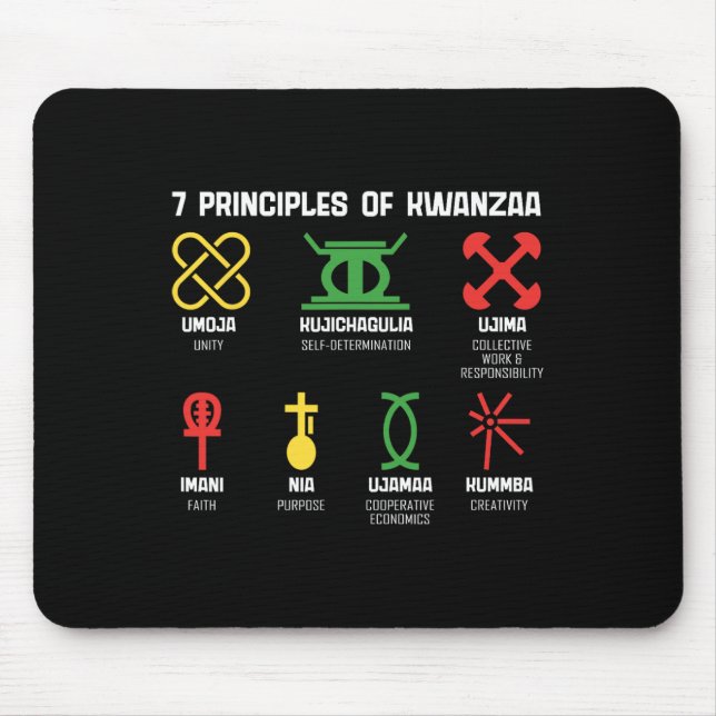 7 Principles Of Kwanzaa Happy Kwanzaa African Amer Mouse Mat (Front)