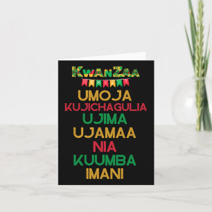 7 Principles Of Kwanzaa Happy Kwanzaa African Cand Card