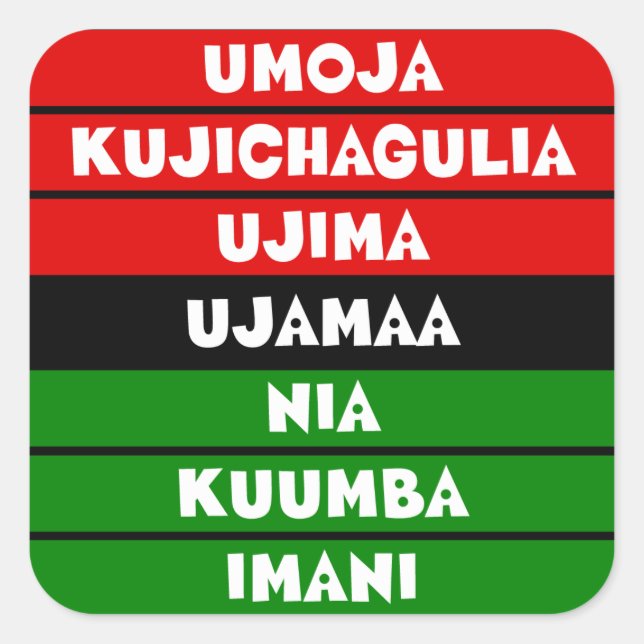 7 Principles of Kwanzaa Square Sticker (Front)