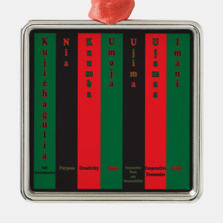 7 Principles of Kwanzaa (Vertical) Metal Tree Decoration