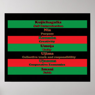 7 Principles of Kwanzaa (Vertical) Poster