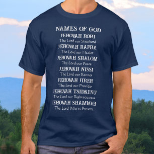 7 Redemptive Names of Jehovah, Custom Christian  T-Shirt