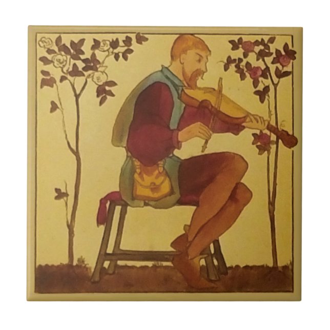 #7 Repro Copeland Medieval Minstrels Music Theme Tile (Front)