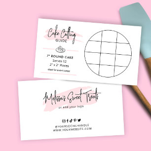 7" Round Cake Cutting Guide 2x2 Birthday Portions Enclosure Card