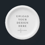 7" Round Paper Plates (set of 8)<br><div class="desc">Customise your design in Templett. After you are done editing,  download your file in a JPG format (don't forget to turn on the bleed option). Upload your design here by clicking on the blue "Personalise" button.</div>