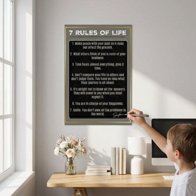 7 Rules Of Life, Print, Value Poster Paper (Matte) (7 Rules of Life Motivational Educational Wall Art)
