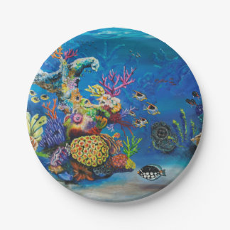 7 Seas Coral Reef (left) Paper Plate