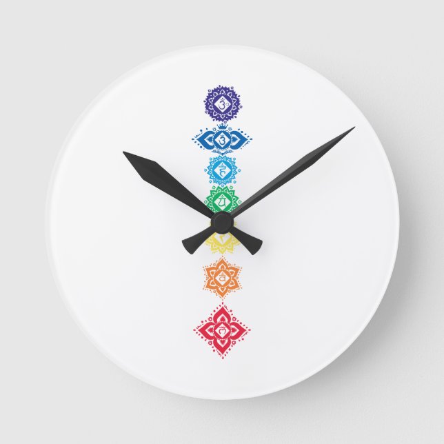 7 Seven Chakras Energy Round Clock (Front)