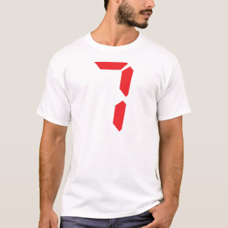 7 seven red alarm clock digital number T-Shirt