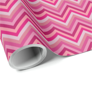 7 Shades Pink Zig Zag Stripe Wrapping Paper