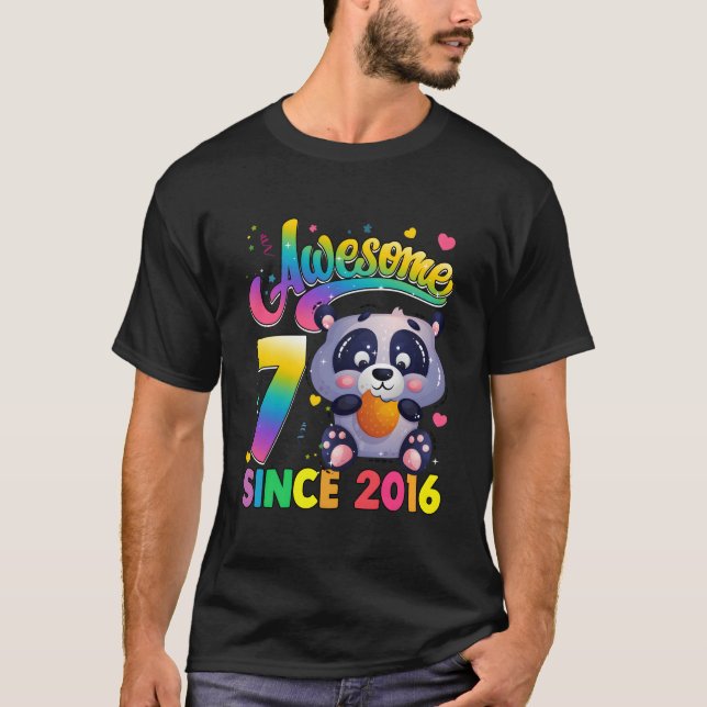 7 Since 2016 Panda 7Th T-Shirt (Front)
