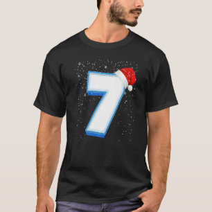 7 Snowy Capital Christmas Monogram Alphabet Number T-Shirt