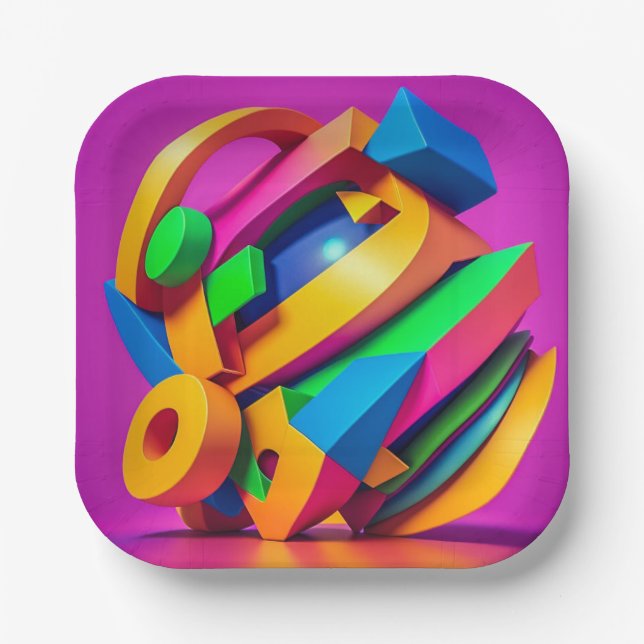 7" Square Paper Plate (Front)