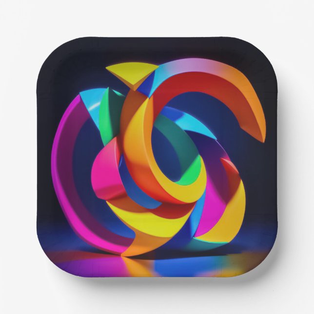 7" Square Paper Plate (Front)