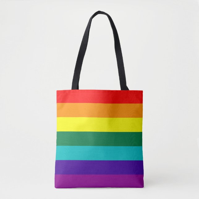 7-Stripe Rainbow Pride Flag  Tote Bag (Front)
