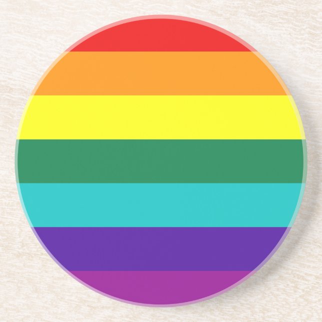 7 Stripes Rainbow Gay Pride Flag Coaster (Front)