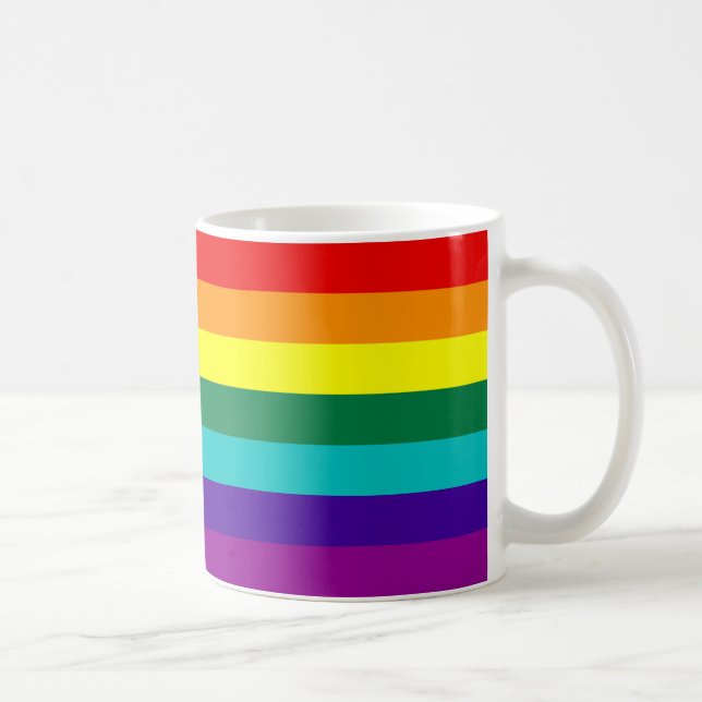 7 Stripes Rainbow Gay Pride Flag Coffee Mug (Right)