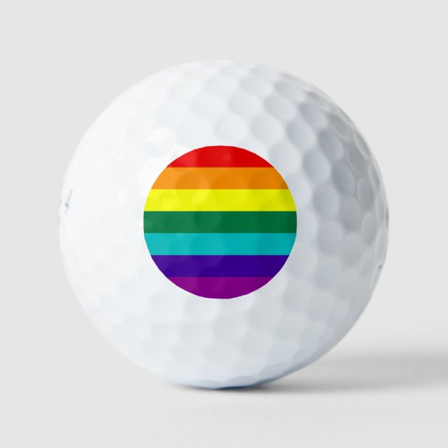 7 Stripes Rainbow Gay Pride Flag Golf Balls (Front)