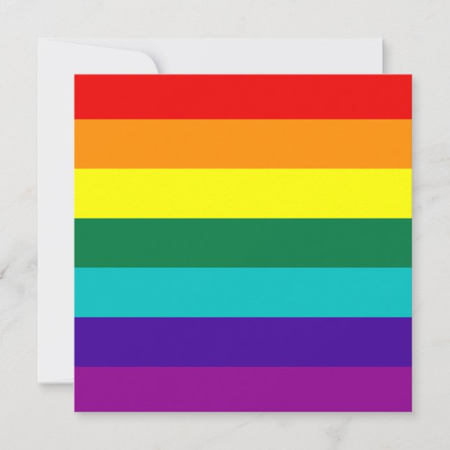 7 Stripes Rainbow Gay Pride Flag Invitation (Front)