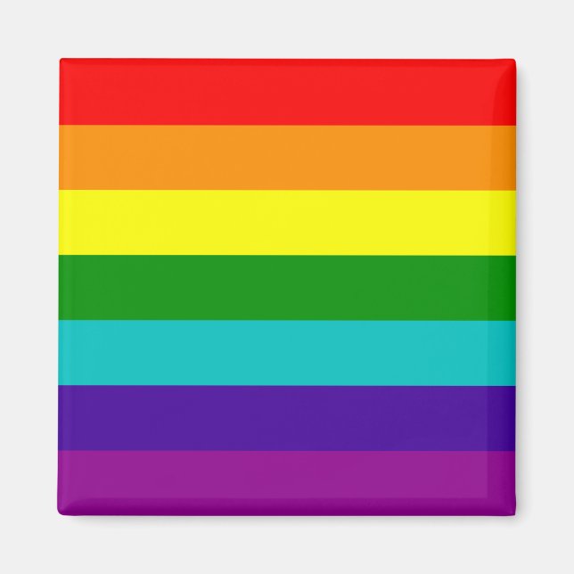 7 Stripes Rainbow Gay Pride Flag Magnet (Front)
