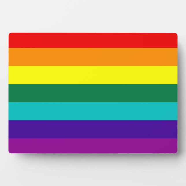 7 Stripes Rainbow Gay Pride Flag Plaque (Front)