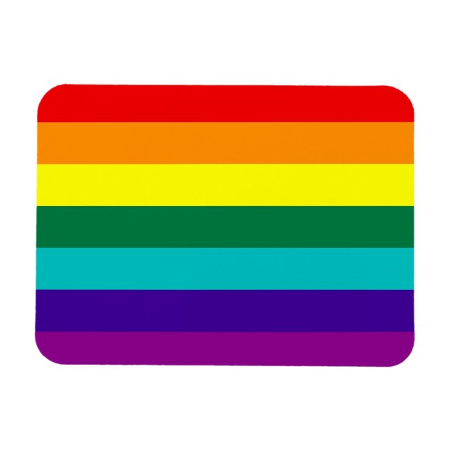 7 Stripes Rainbow Gay Pride Flag Premium Magnet (Horizontal)