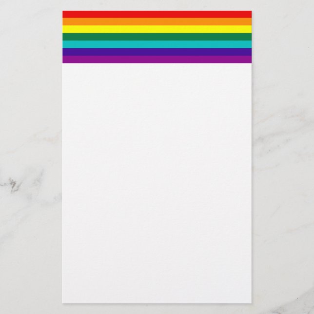 7 Stripes Rainbow Gay Pride Flag Stationery (Front)