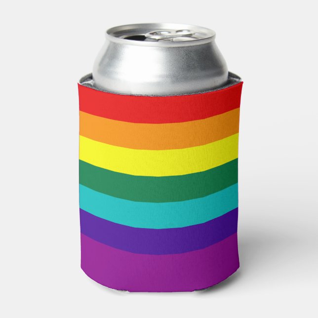 7 Stripes Rainbow Pride Flag Can Cooler (Can Front)