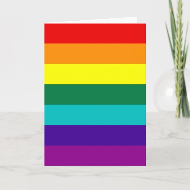 7 Stripes Rainbow Pride Flag Card (Front)