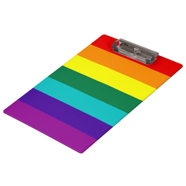 7 Stripes Rainbow Pride Flag Clipboard (Angled)