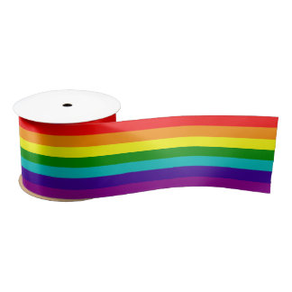 7 Stripes Rainbow Pride Flag Satin Ribbon