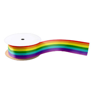 7 Stripes Rainbow Pride Flag Satin Ribbon