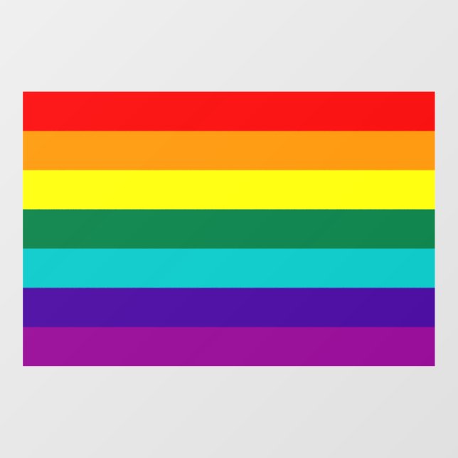 7 Stripes Rainbow Pride  Window Cling (Sheet)