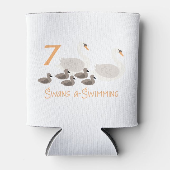 7 Swans a Swimming Can Cooler (Front)