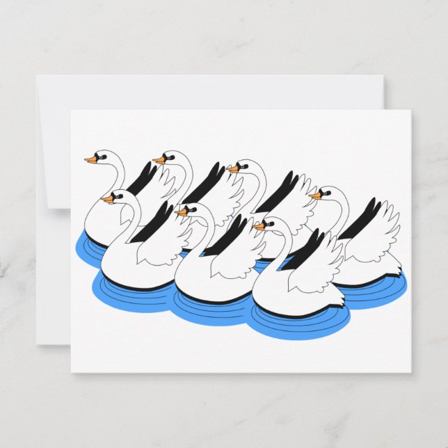 7 Swans Swimming (Front)