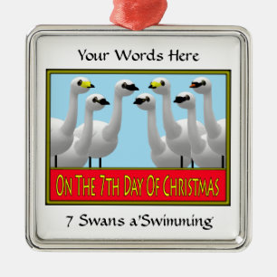 7 Swans Swimming Metal Tree Decoration