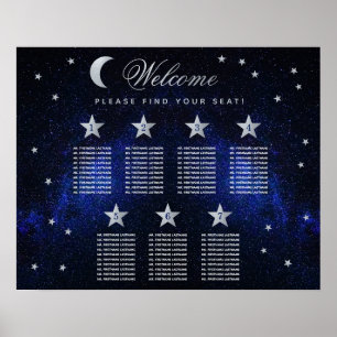 7 Table Celestial Wedding Stars Moon Seating Chart