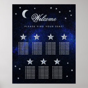 7 Table Sky Stars Celestial Wedding Seating Chart