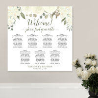 7 Table White Floral Boho Welcome Seating Chart