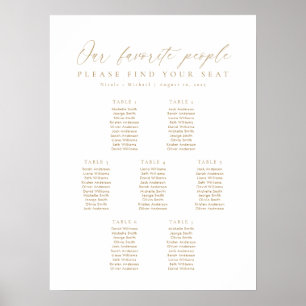 7 Tables Gold Our Favorite People Seating Chart