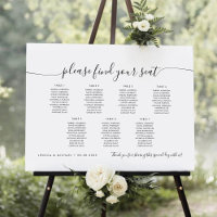 7 Tables Modern Find Your Seat Seating Chart