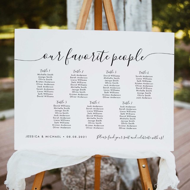 7 Tables Modern Our Favourite People Seating Chart (Creator Uploaded)