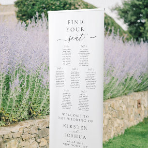 7 Tables Welcome Seating Chart Retractable Banner