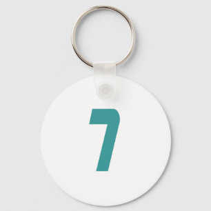 #7 Teal Bold Key Ring
