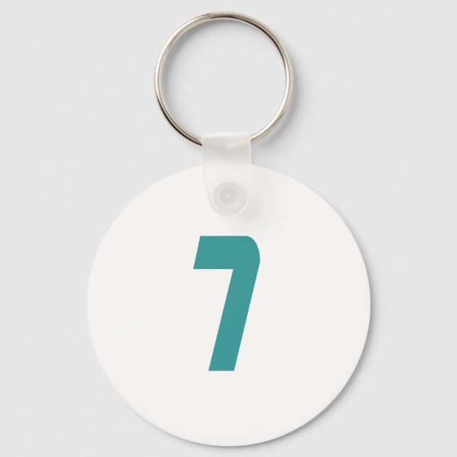 #7 Teal Bold Key Ring (Front)