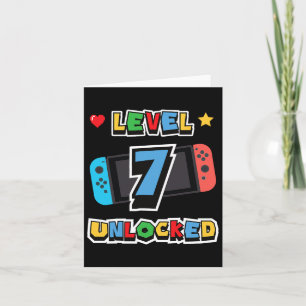 7 Unlocked 7th Birthday Kids Video Game 7 Years Ol Card