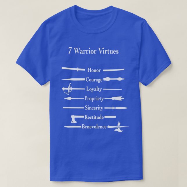 7 Warrior Virtues T-Shirt (Design Front)