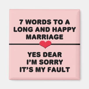 7 Words For A Long and Happy Marriage Magnet
